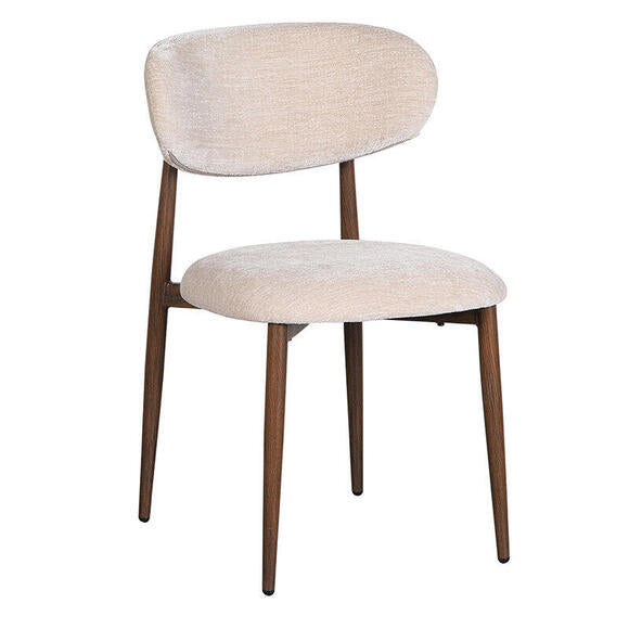 Chaise Japandi beige aux courbes douces — location de meubles Swaap
