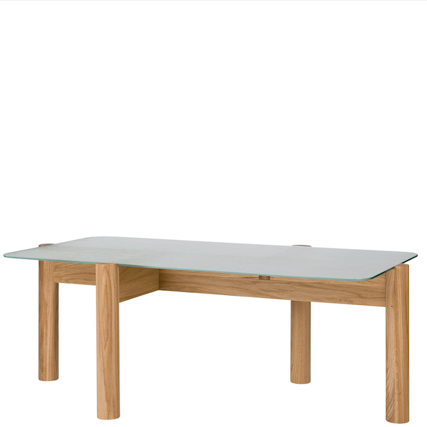 Table basse Kob en verre texturé — location de meubles Swaap