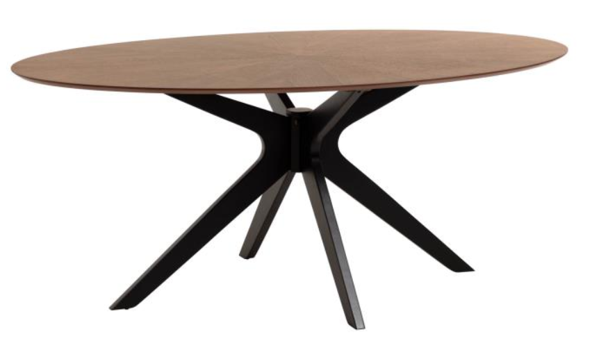 Naanim Oval Dining Table in Walnut Veneer — Swaap Furniture Rental